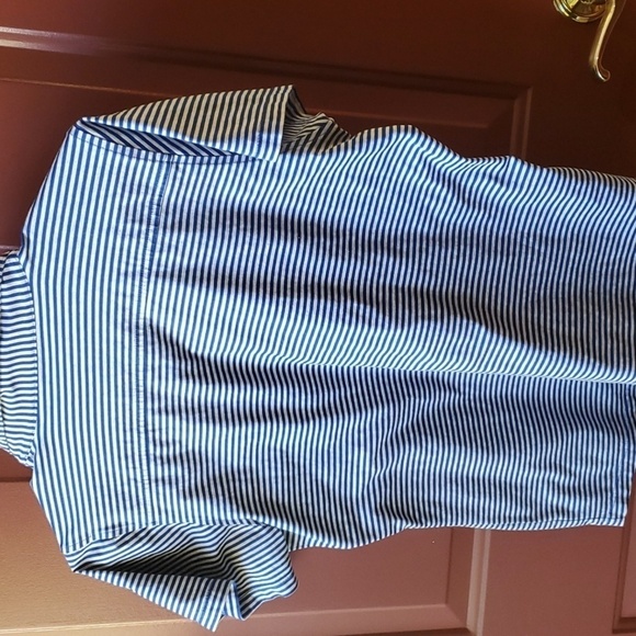 Peter Millar blue striped SS 100 % cotton top The Olde Farm Size Large - Picture 8 of 10